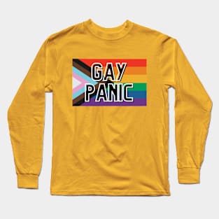 "GAY PANIC" Pride Flag LGBTQ+ Block Letter Long Sleeve T-Shirt